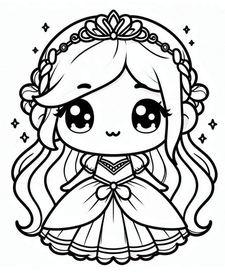 Tô màu Công Chúa Chibi Mỉm Cười