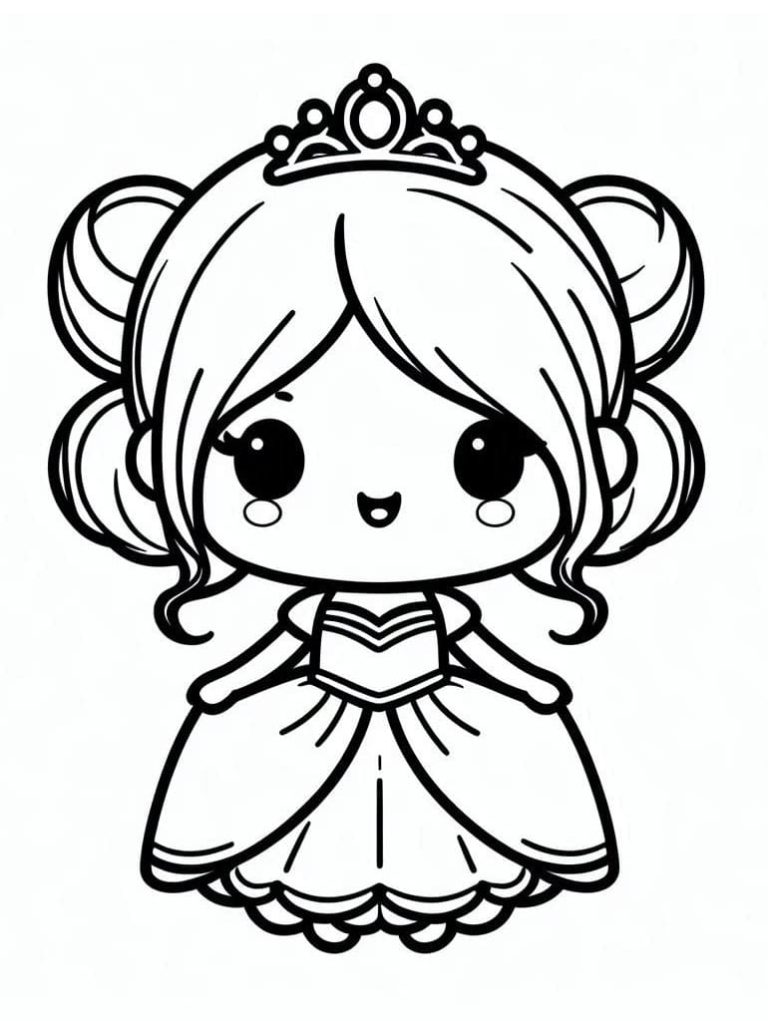Tô màu Công Chúa Chibi Nhỏ Đáng Yêu