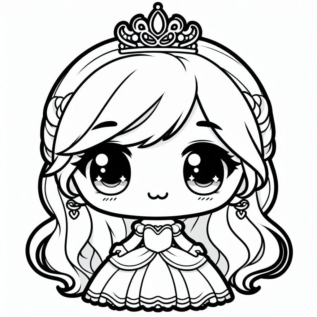 Tô màu Công Chúa Chibi Rất Cute