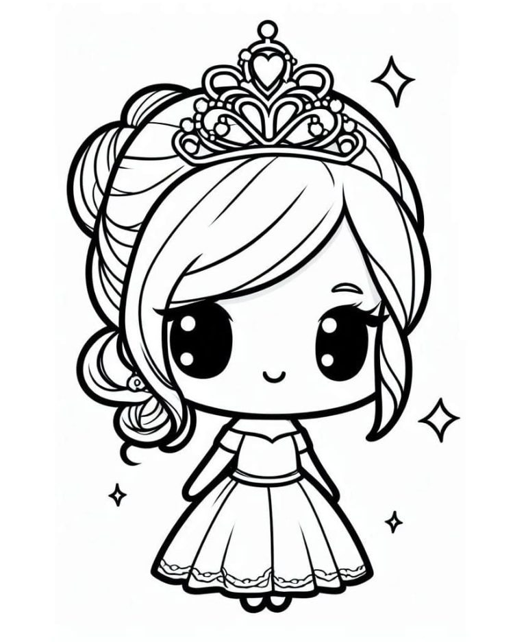 Tô màu Công Chúa Chibi Vui Mừng