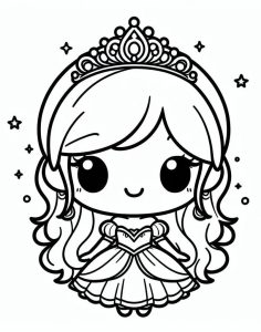 Tô màu Công Chúa Chibi Vui Vẻ
