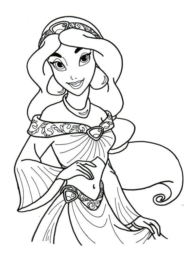 Tô màu Công Chúa Jasmine Dạ Hội