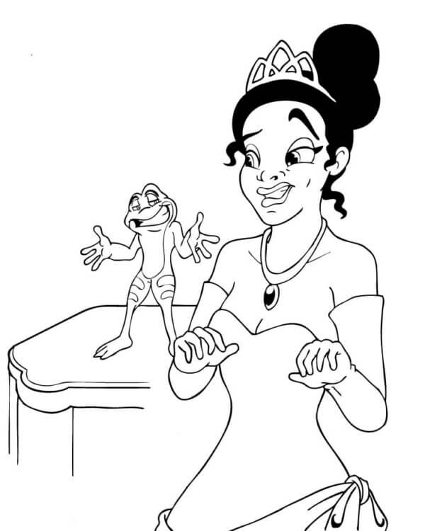 Tô màu Công Chúa Tiana Ngờ Nghệch