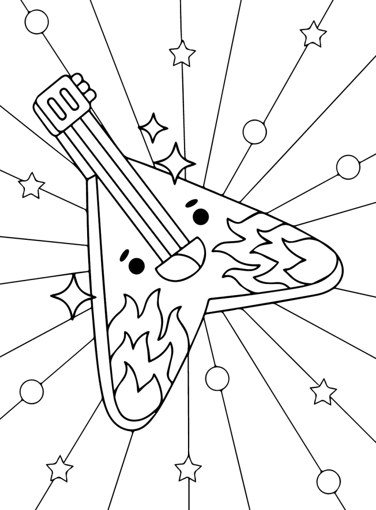 Tô màu Đàn Guitar Dễ Thương