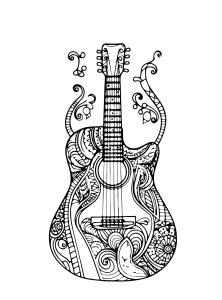 Tô màu Đàn Guitar Đẹp Đẽ