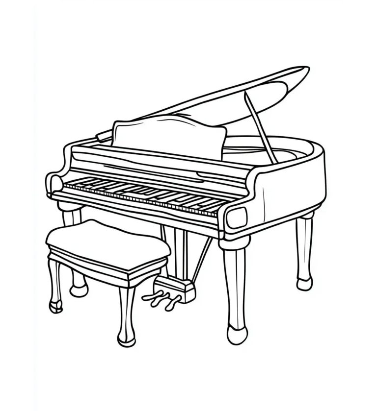 Tô màu Đàn Piano Khá Đơn Giản
