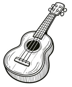 Tô màu Đàn Ukulele Bằng Gỗ