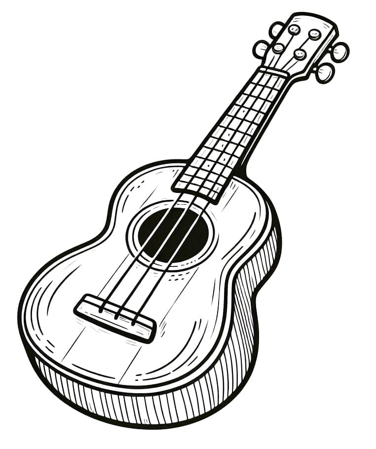 Tô màu Đàn Ukulele Bằng Gỗ