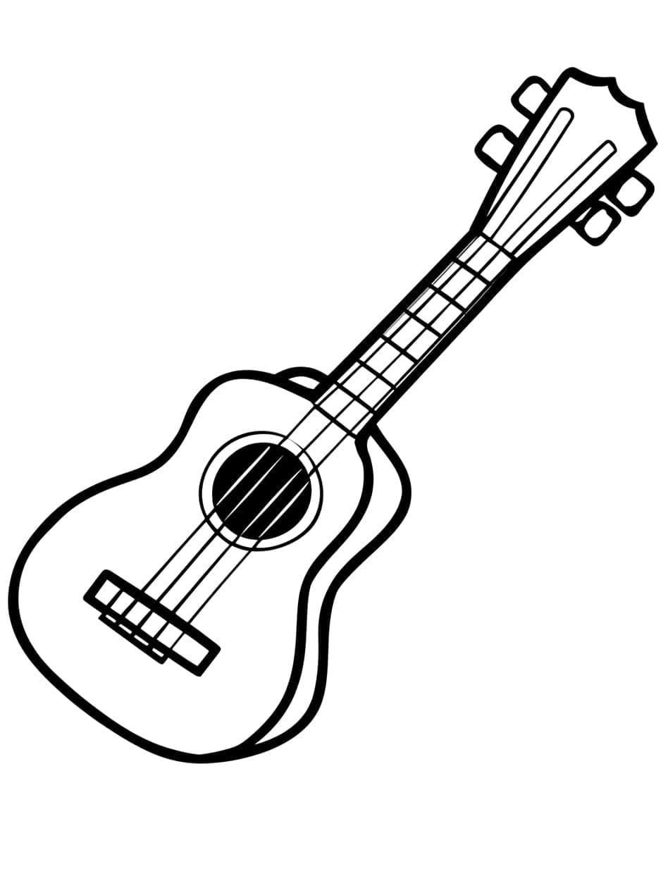Tô màu Đàn Ukulele Cute
