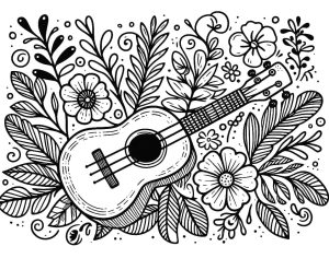 Tô màu Đàn Ukulele Đẹp Nhất