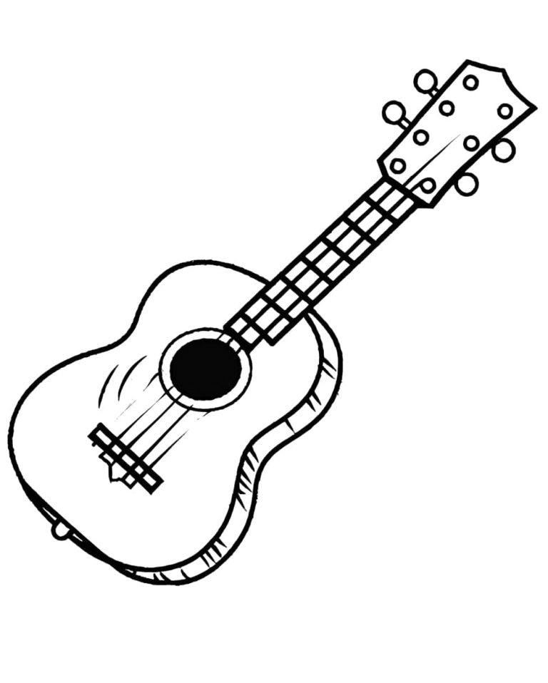 Tô màu Đàn Ukulele Đơn Giản
