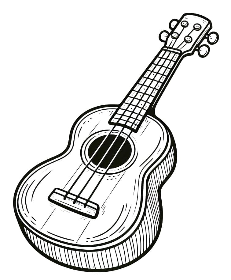 Tô màu Đàn Ukulele Gỗ