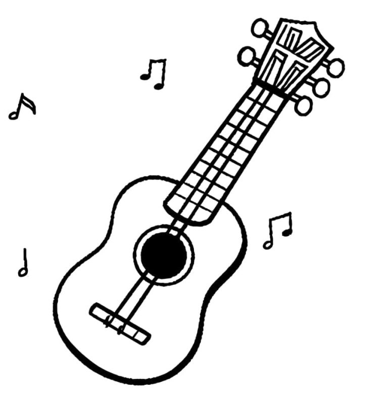 Tô màu Đàn Ukulele Nhỏ