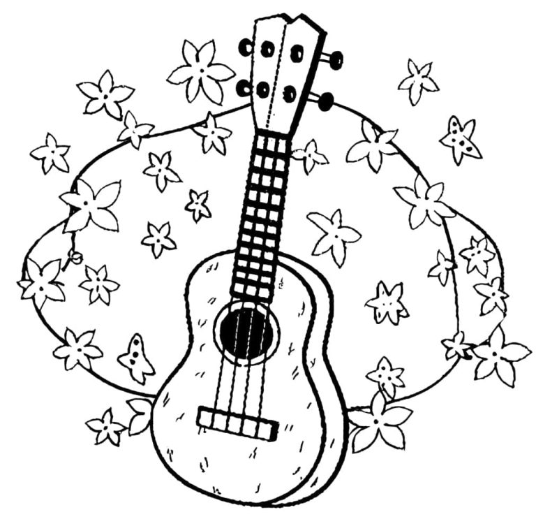 Tô màu Đàn Ukulele Tuyệt Đẹp