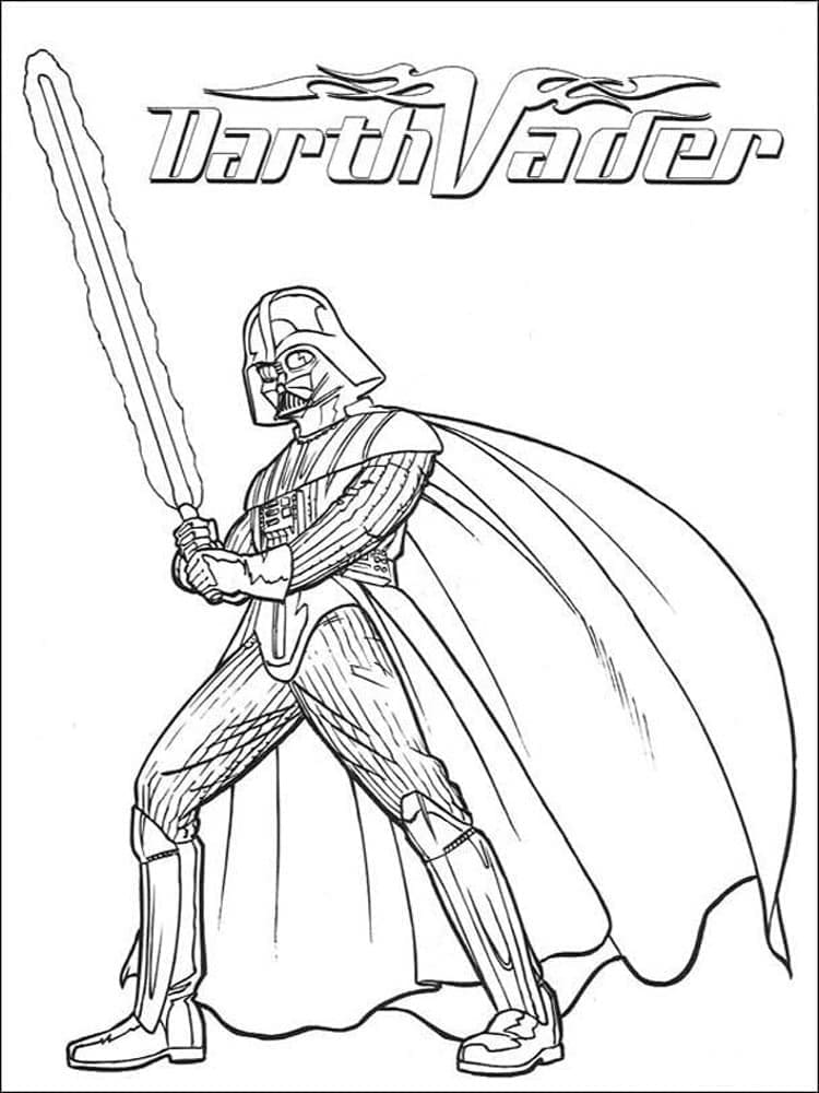 Tô màu Darth Vader Cầm Kiếm Ánh Sáng
