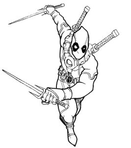 Tô màu Deadpool Chạy