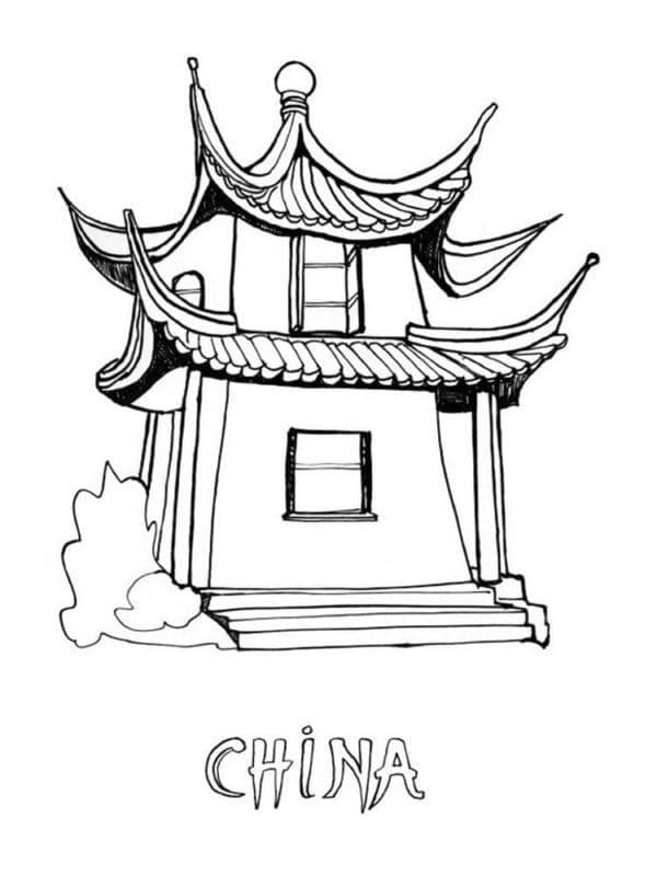 Tô màu Đền Thờ Trung Quốc Truyền Thống