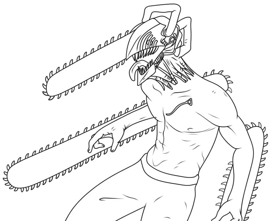 Tô màu Denji Chainsaw Man