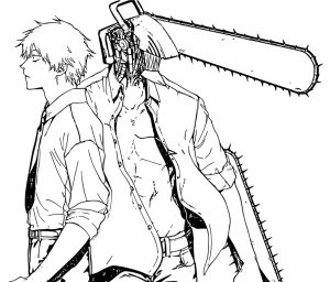 Tô màu Denji Trong Anime Chainsaw Man