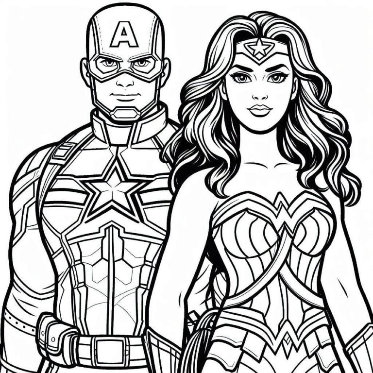 Tô màu Đội Trưởng Mĩ Với Wonder Woman