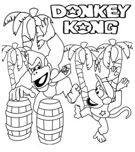 Tô màu Donkey Kong Đánh Trống