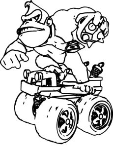 Tô màu Donkey Kong Trên Xe