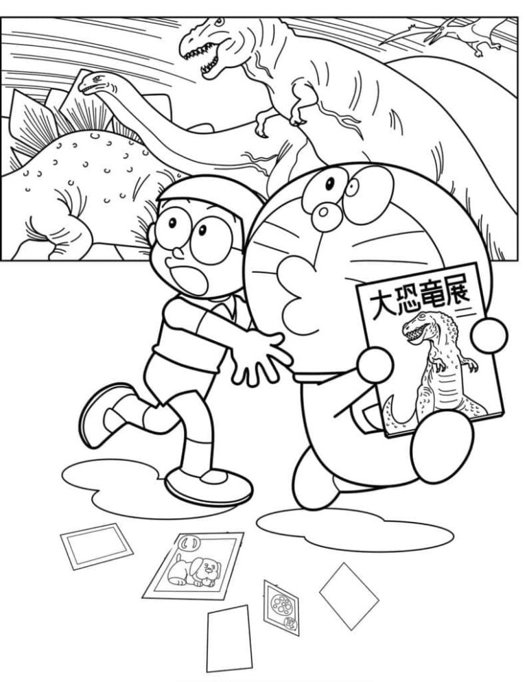 Tô màu Doraemon, Nobita Và Khủng Long