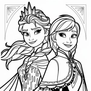 Tô màu Elsa và Anna Trong Disney