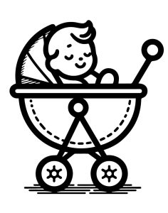 Tô màu Em Bé Ngủ Trong Xe Đẩy