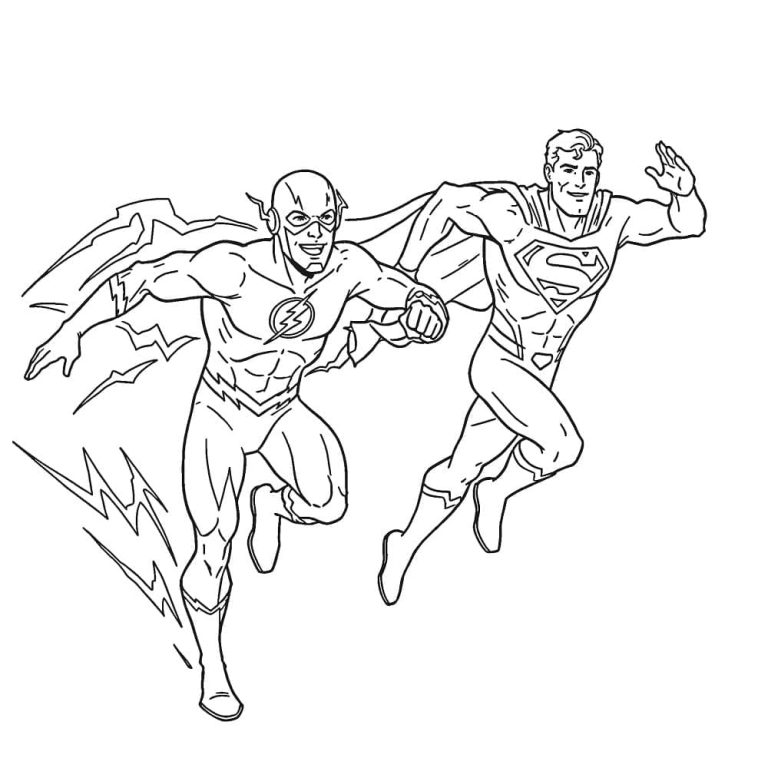 Tô màu Flash và Siêu Nhân Superman