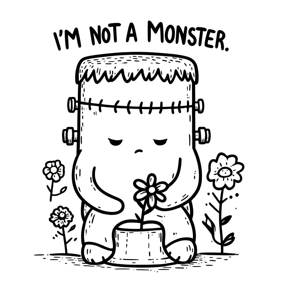 Tô màu Frankenstein Buồn