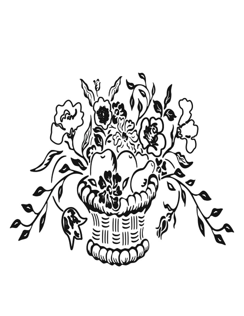 Tô màu Giỏ Hoa Quà Tặng