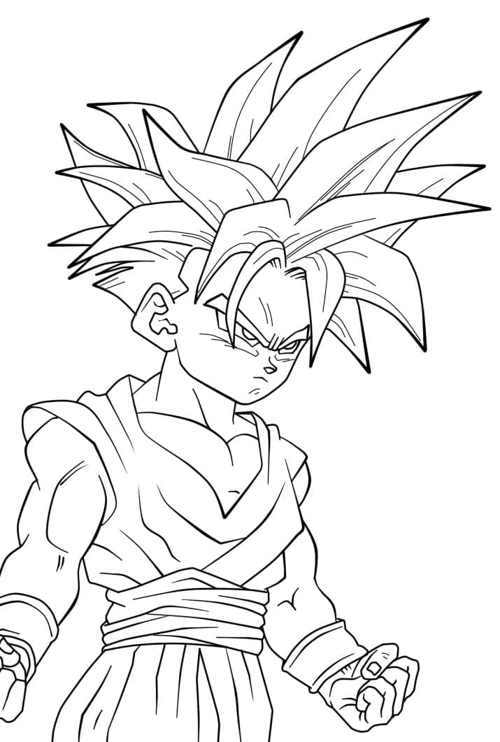 Tô màu Gohan Siêu Saiyan Tức Giận