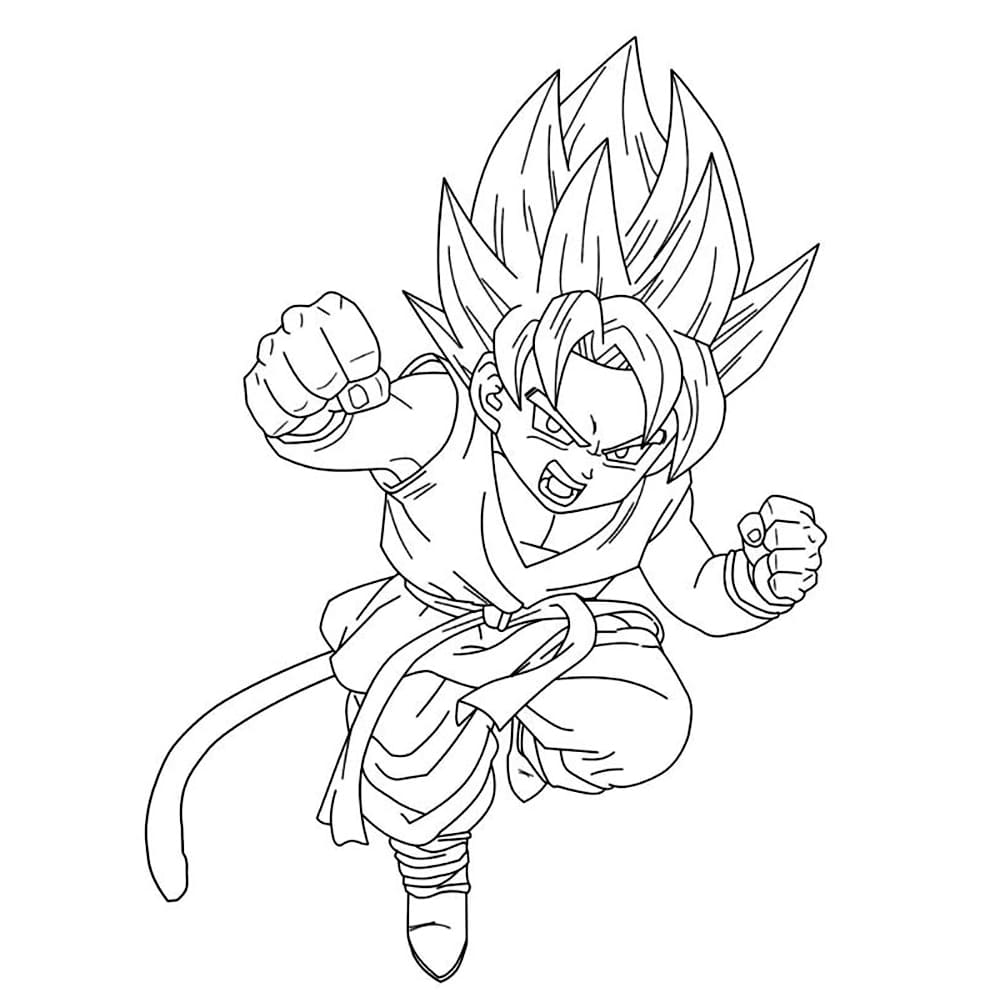 Tô màu Goku Bé Nhỏ Tức Giận