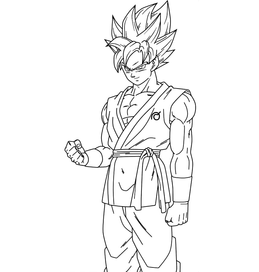 Tô màu Goku Mỉm Cười