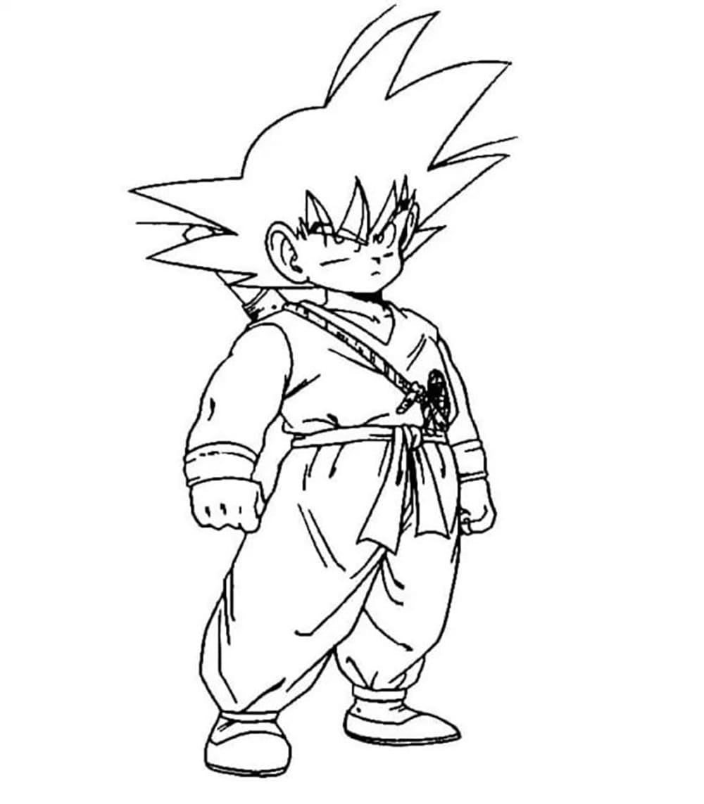 Tô màu Goku Nhỏ Bé Nghiêm Túc
