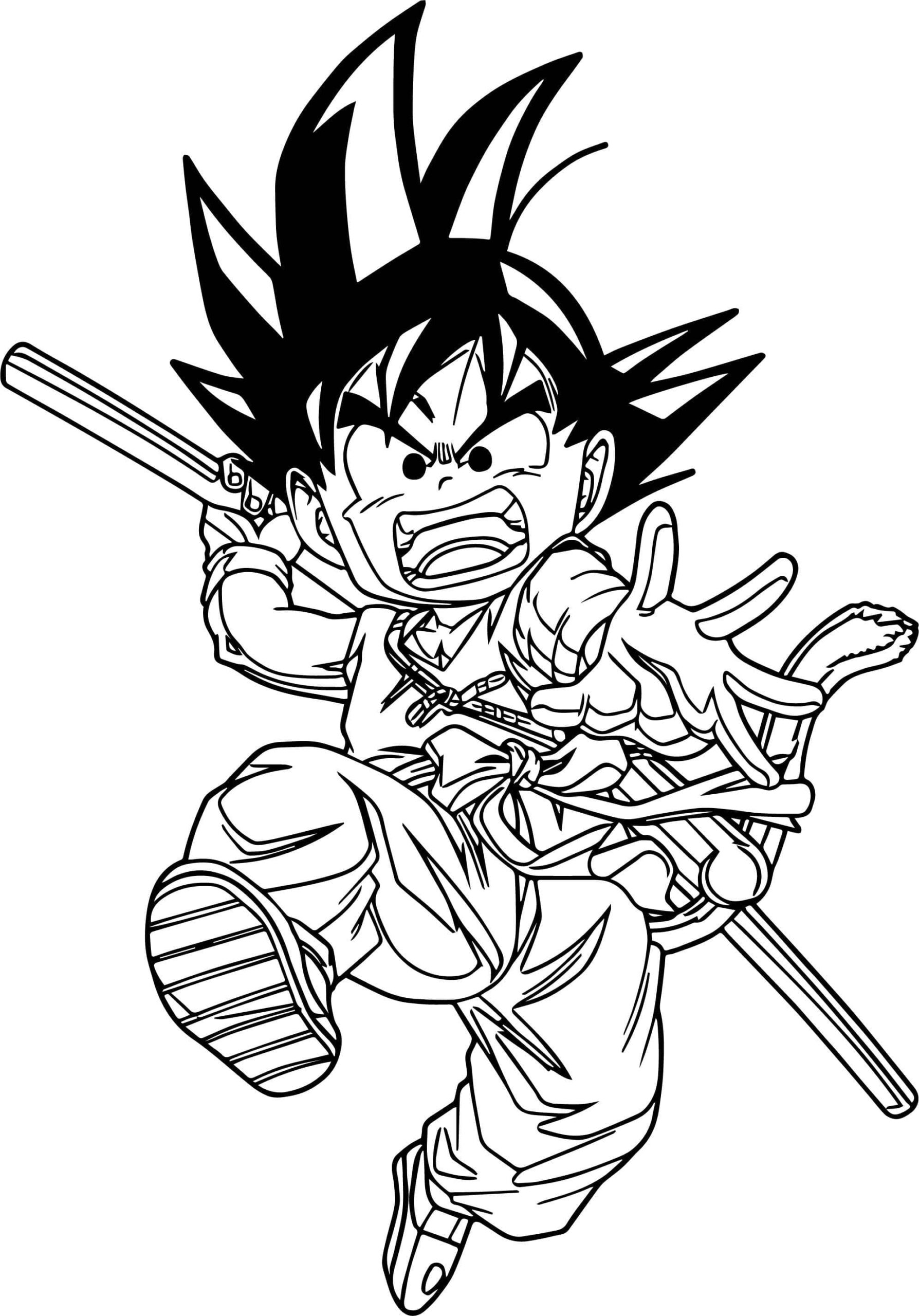 Tô màu Goku Nhỏ Bé Tấn Công