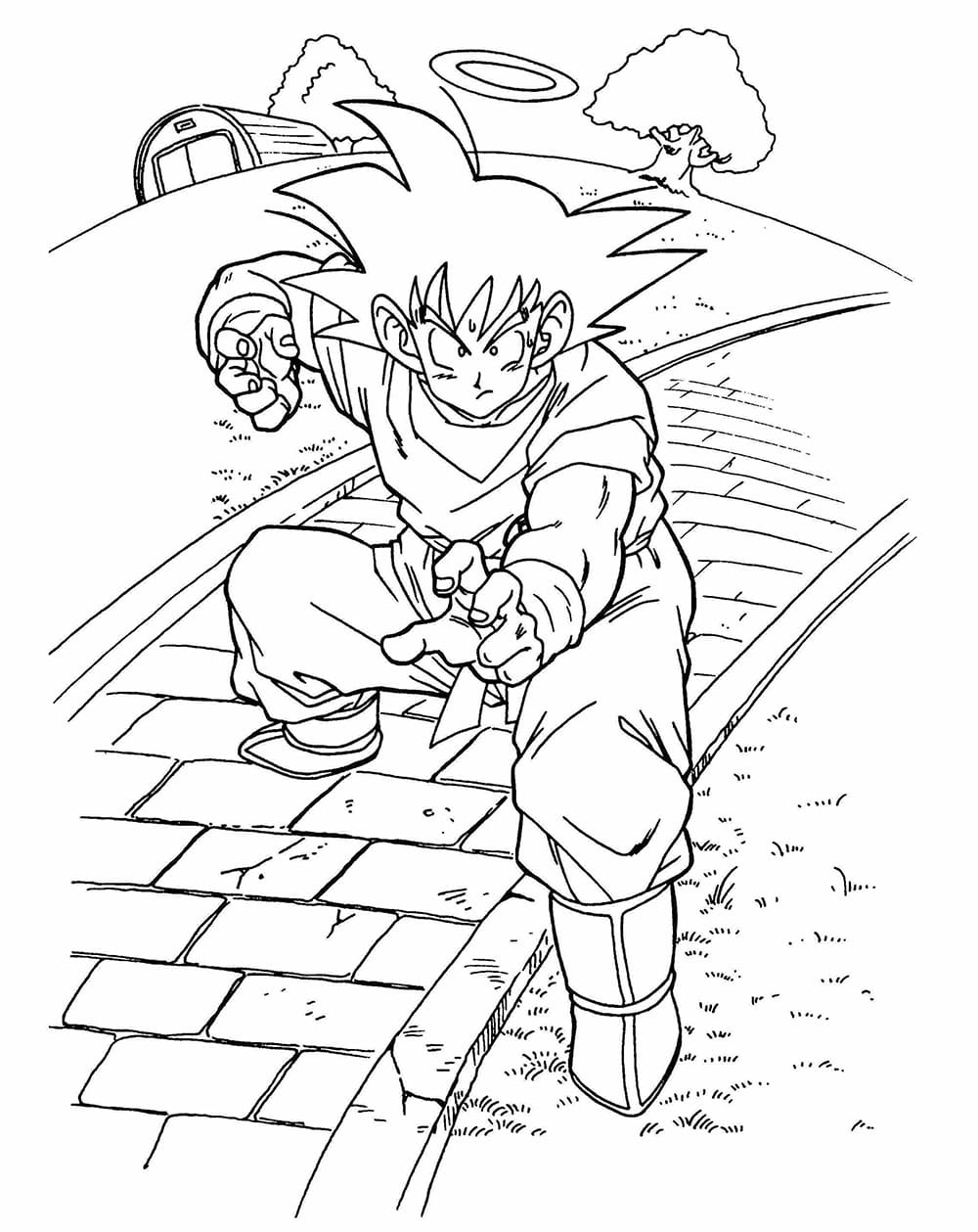 Tô màu Goku Tập Luyện