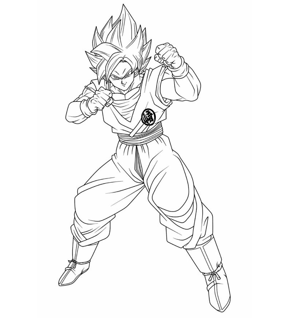 Tô màu Goku Thủ Thế