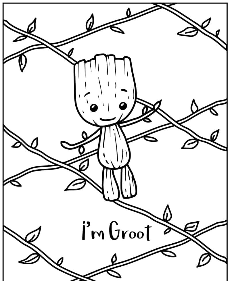 Tô màu Groot Cute Đáng Yêu