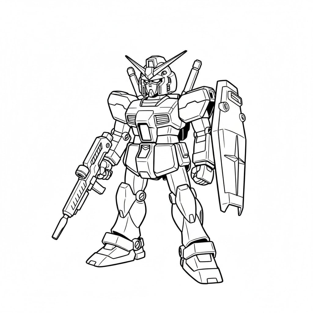 Tô màu Gundam Đang Đứng