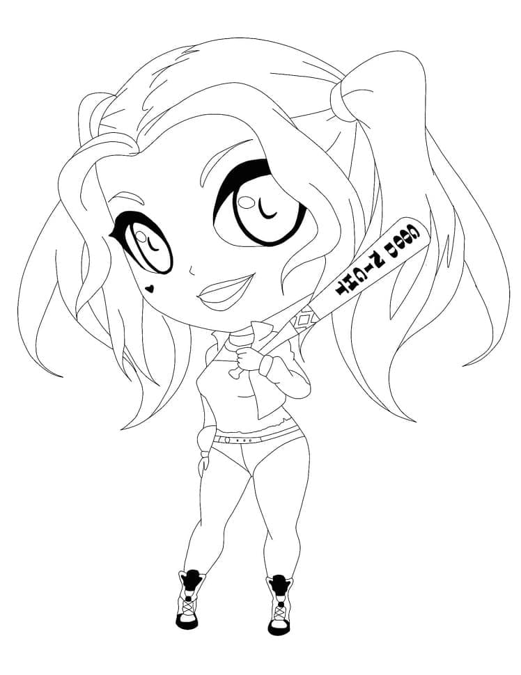 Tô màu Harley Quinn Chibi