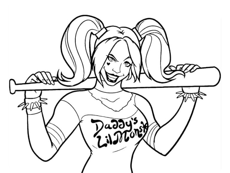 Tô màu Harley Quinn Điên