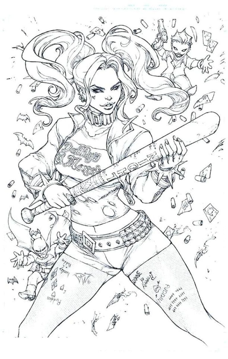 Tô màu Harley Quinn Phản Diện