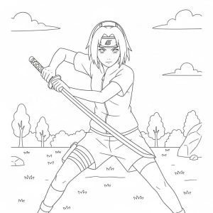 Tô màu Haruno Sakura Cầm Kiếm