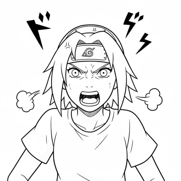 Tô màu Haruno Sakura Tức Giận
