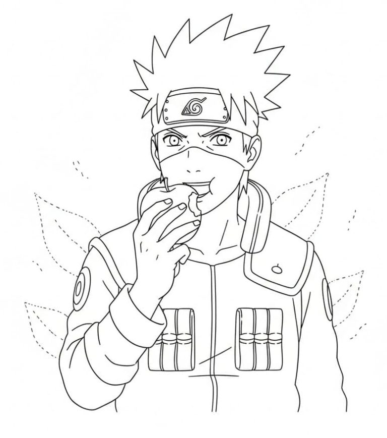 Tô màu Hatake Kakashi Ăn Táo