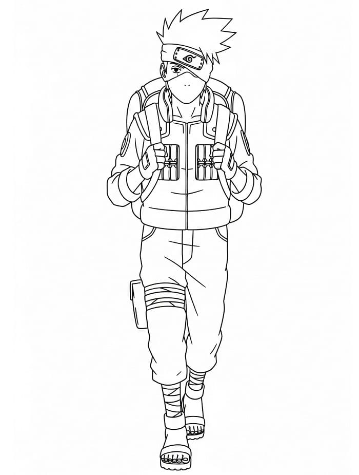 Tô màu Hatake Kakashi Đi Bộ