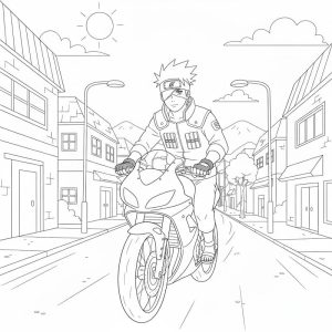 Tô màu Hatake Kakashi Đi Xe Máy