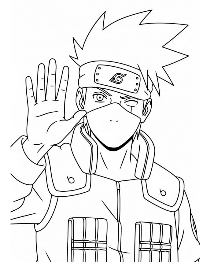 Tô màu Hatake Kakashi Vẫy Tay